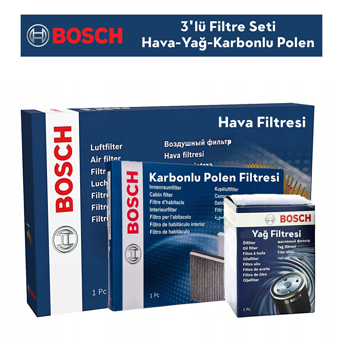 Peugeot 508 1.6 PureTech Filtre Bakım Seti 3'Lü 2019-2024 BOSCH BH115348K
