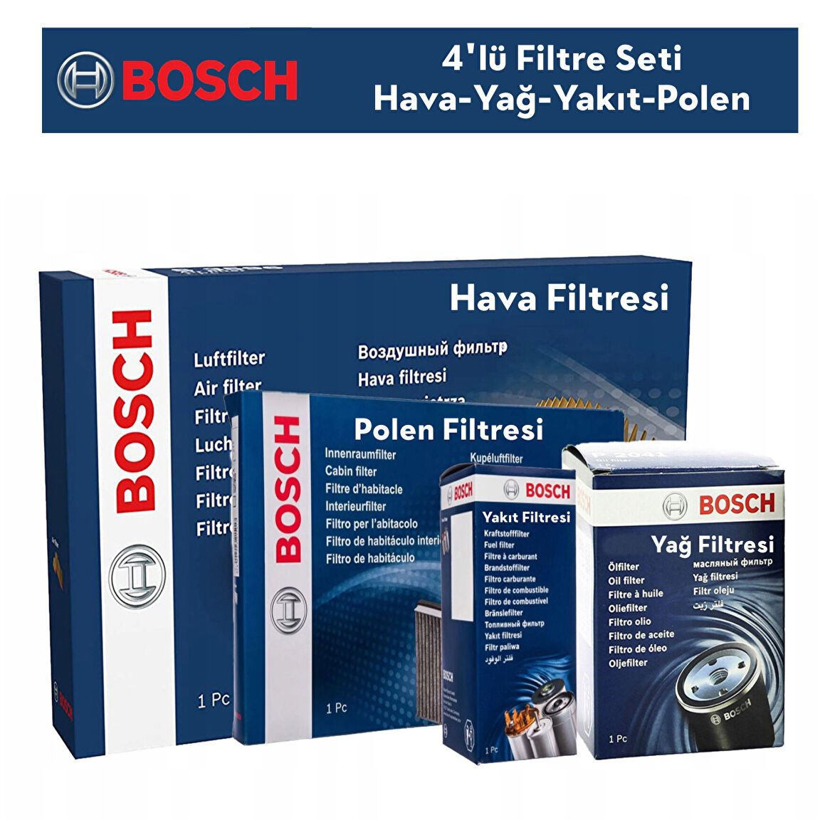 Peugeot Partner 1.6 HDİ Filtre Bakım Seti 4'Lü 2006-2009 BOSCH BH115420