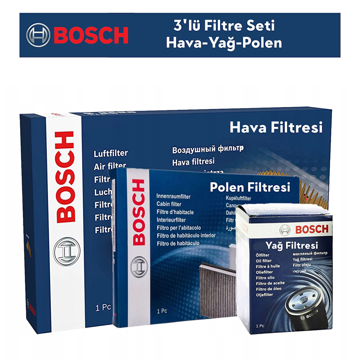 Peugeot 208 1.4 HDİ Filtre Bakım Seti 3'Lü 2012-2016 BOSCH BH115450