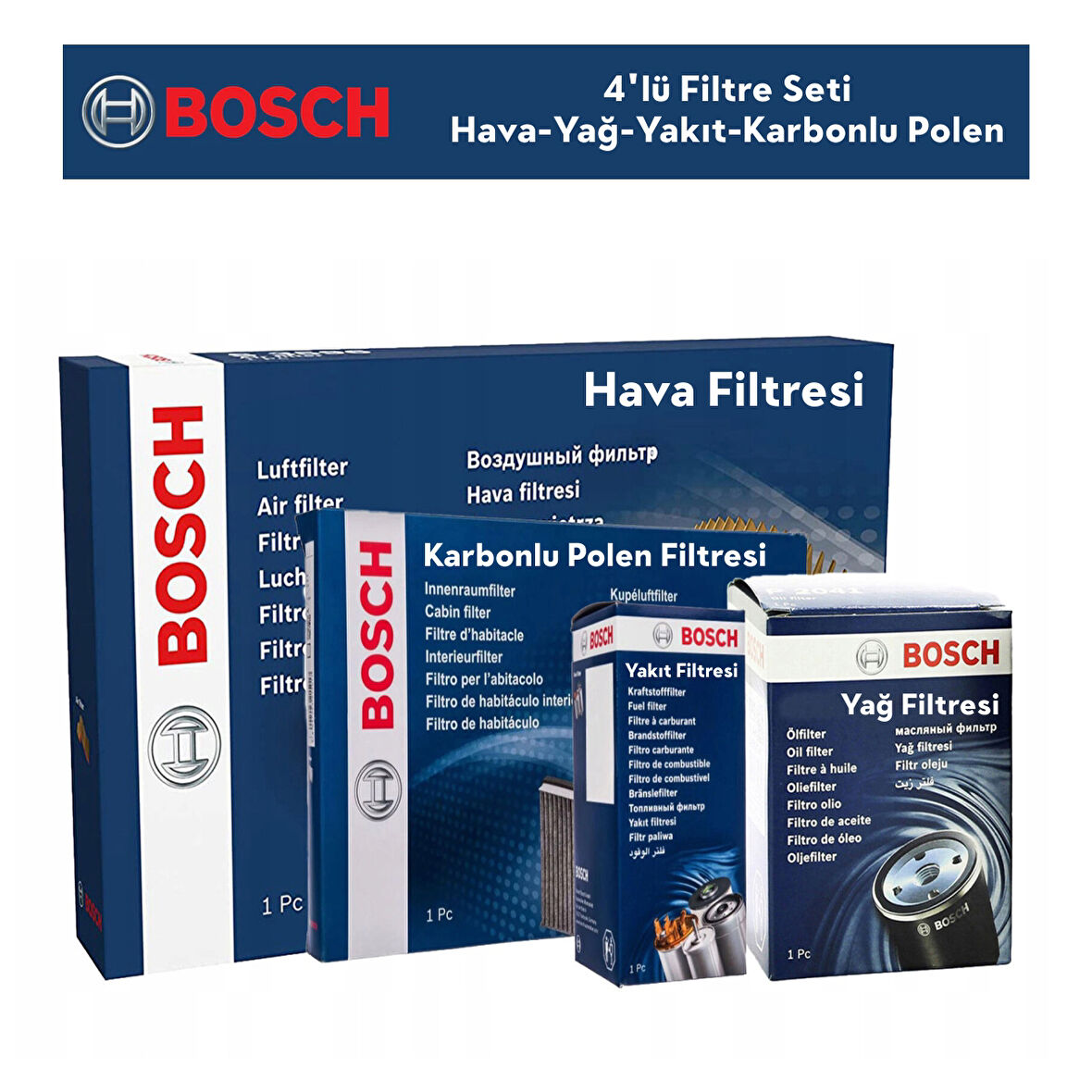 Peugeot 207 1.4 HDİ Filtre Bakım Seti 4'Lü 2011-2012 BOSCH BH115485K