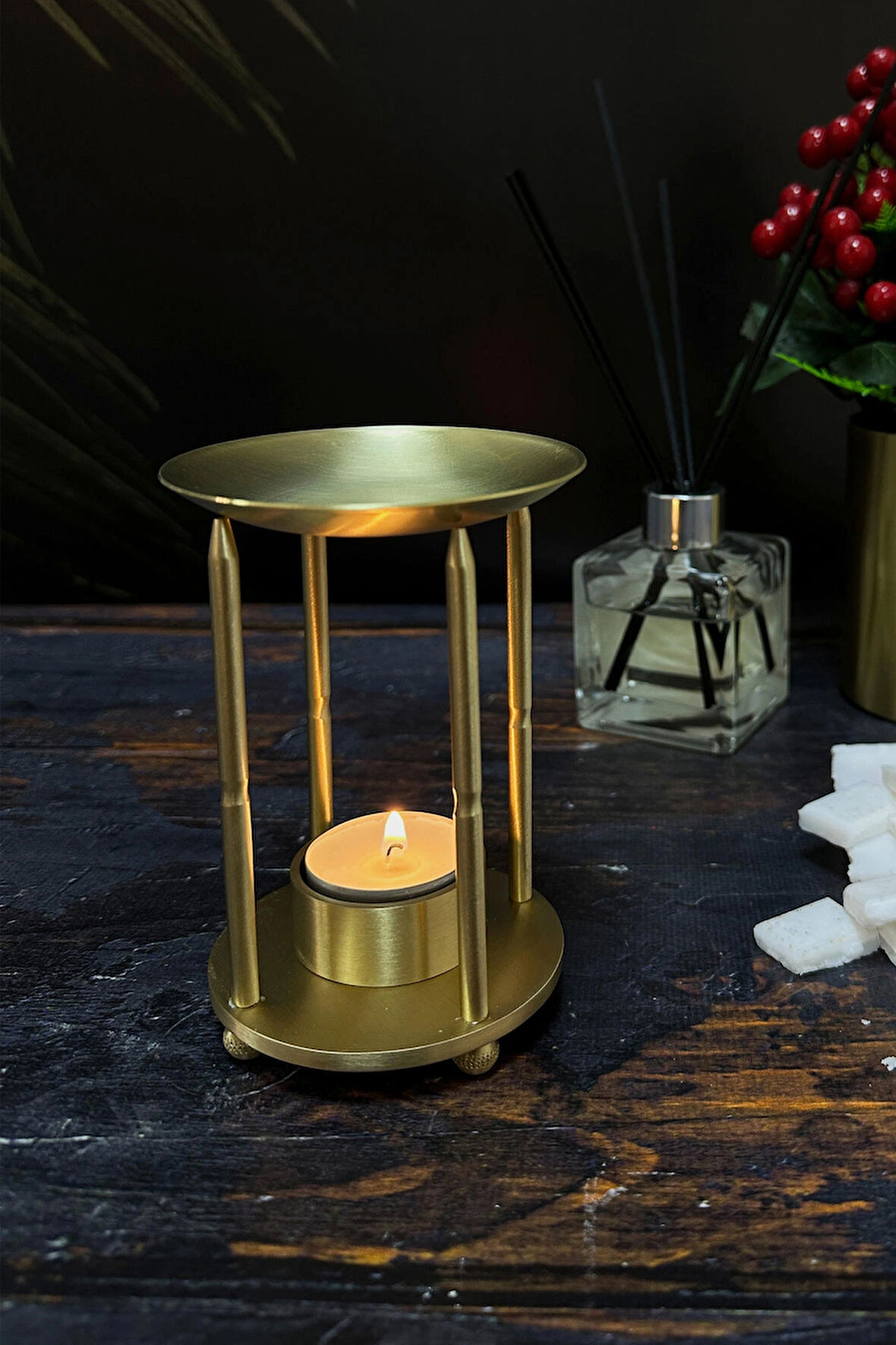 Pirinç El Yapımı Phuket Buhurdanlık Tütsü Kabı Wax Melt