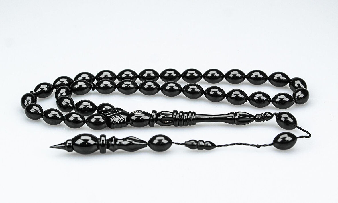 Oltu Taşı Özel Seri  İmame Bilezik Oyma  İşçilikli Tespih