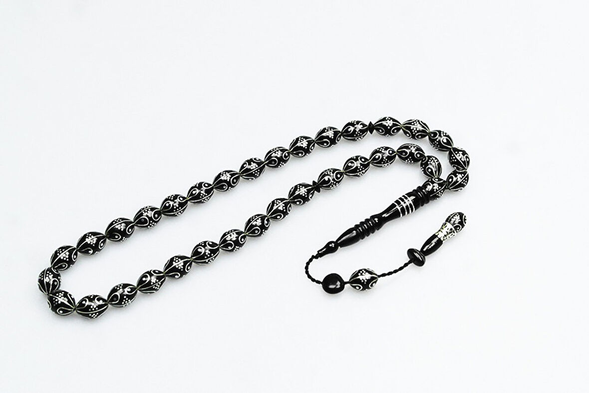 Oltu Taşı Damla Karpuz İşleme Tespih