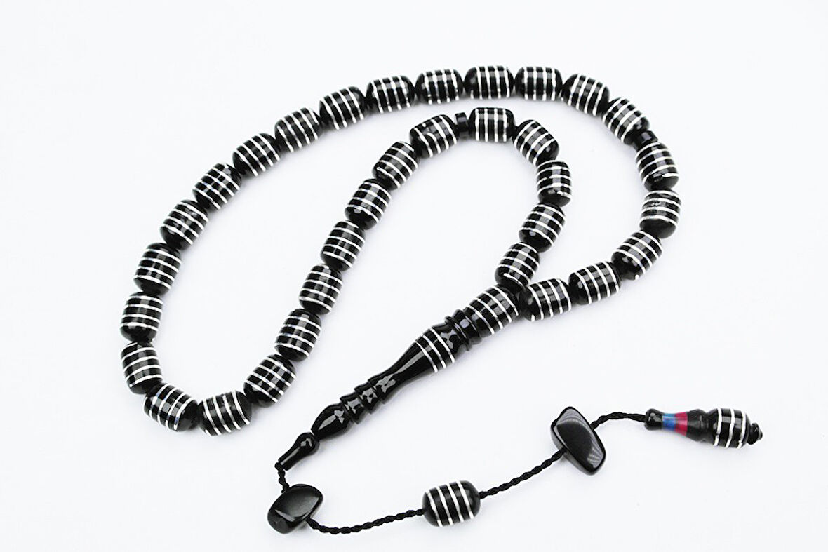 Oltu Taşı Kapsül Model Burgu Vida  İşlemeli Tespih