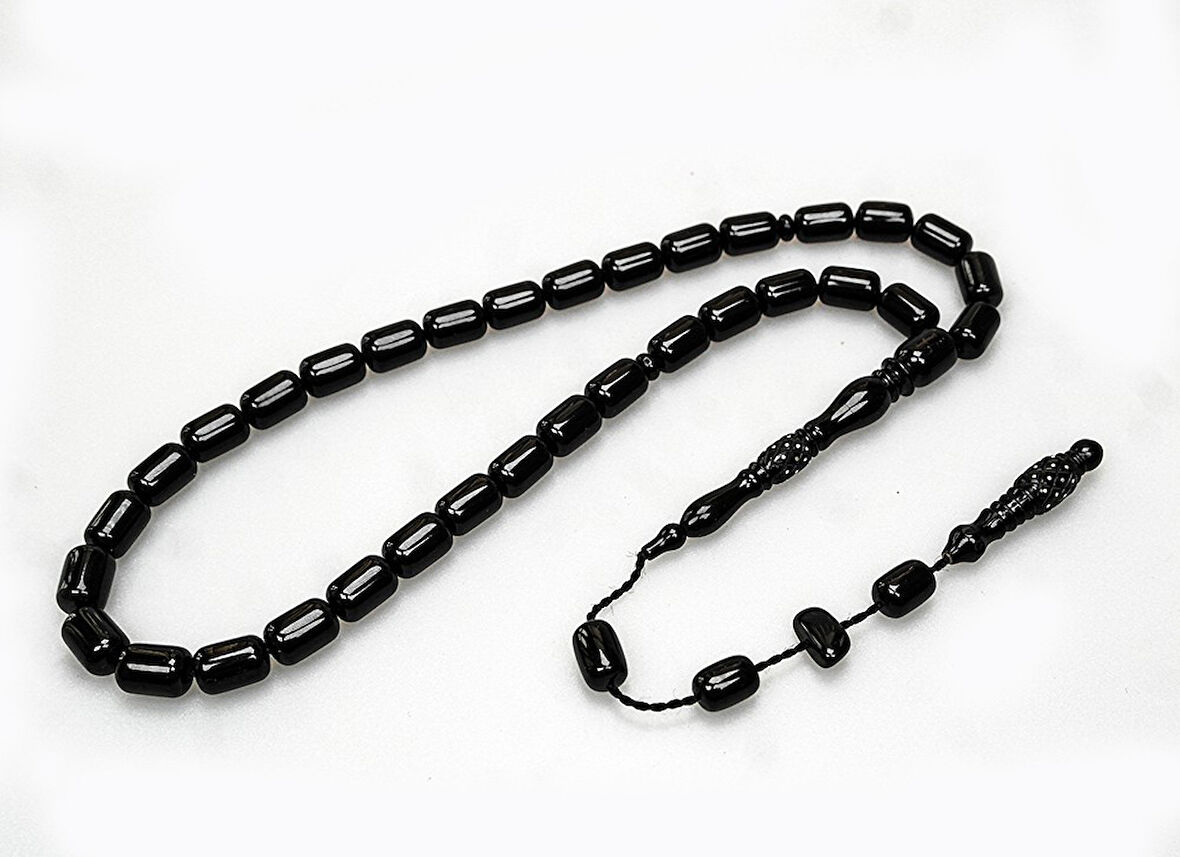 Oltu Taşı Oyma İmame  İşleme Sade Tespih