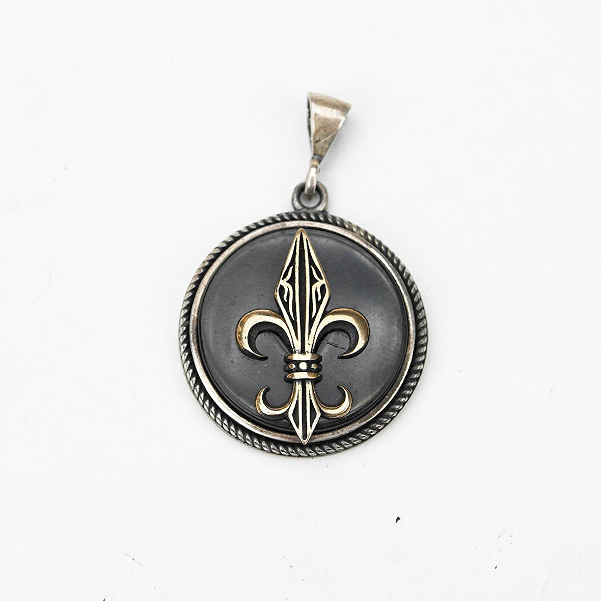 Opsidyen Taşlı Model Gümüş Erkek Kolye