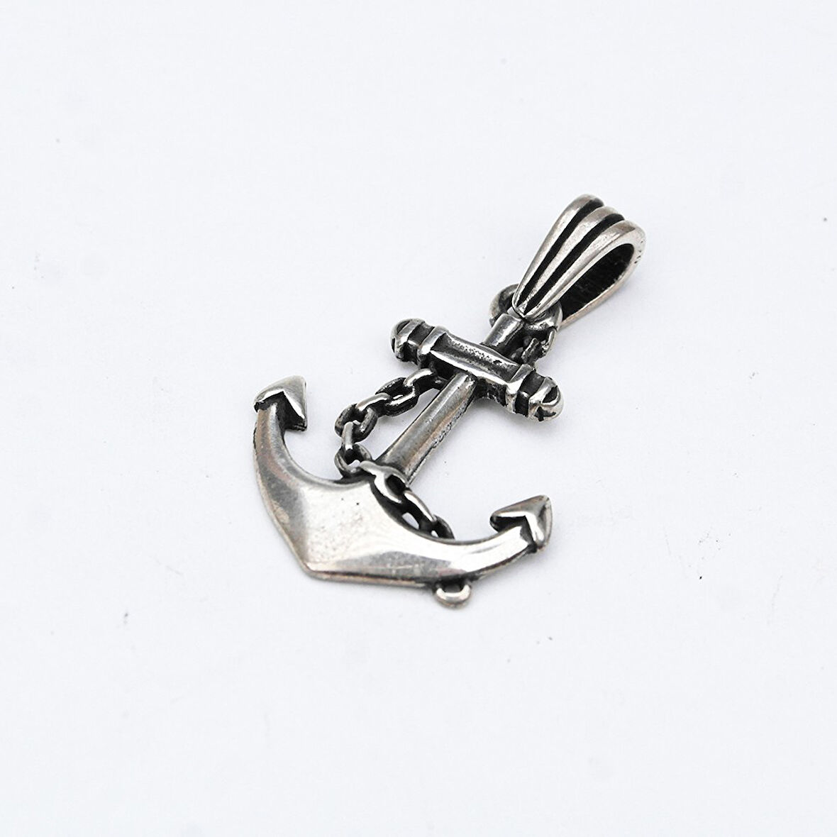 Çapa Model Gümüş Erkek Kolye