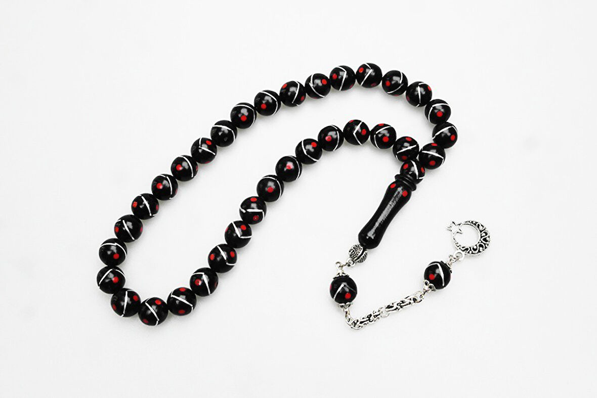 Tek Zikzak Kırmızı İşleme Tespih