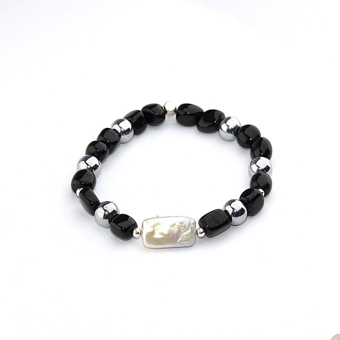 Barok İnci ve Oltu Taşı Kadın Bileklik