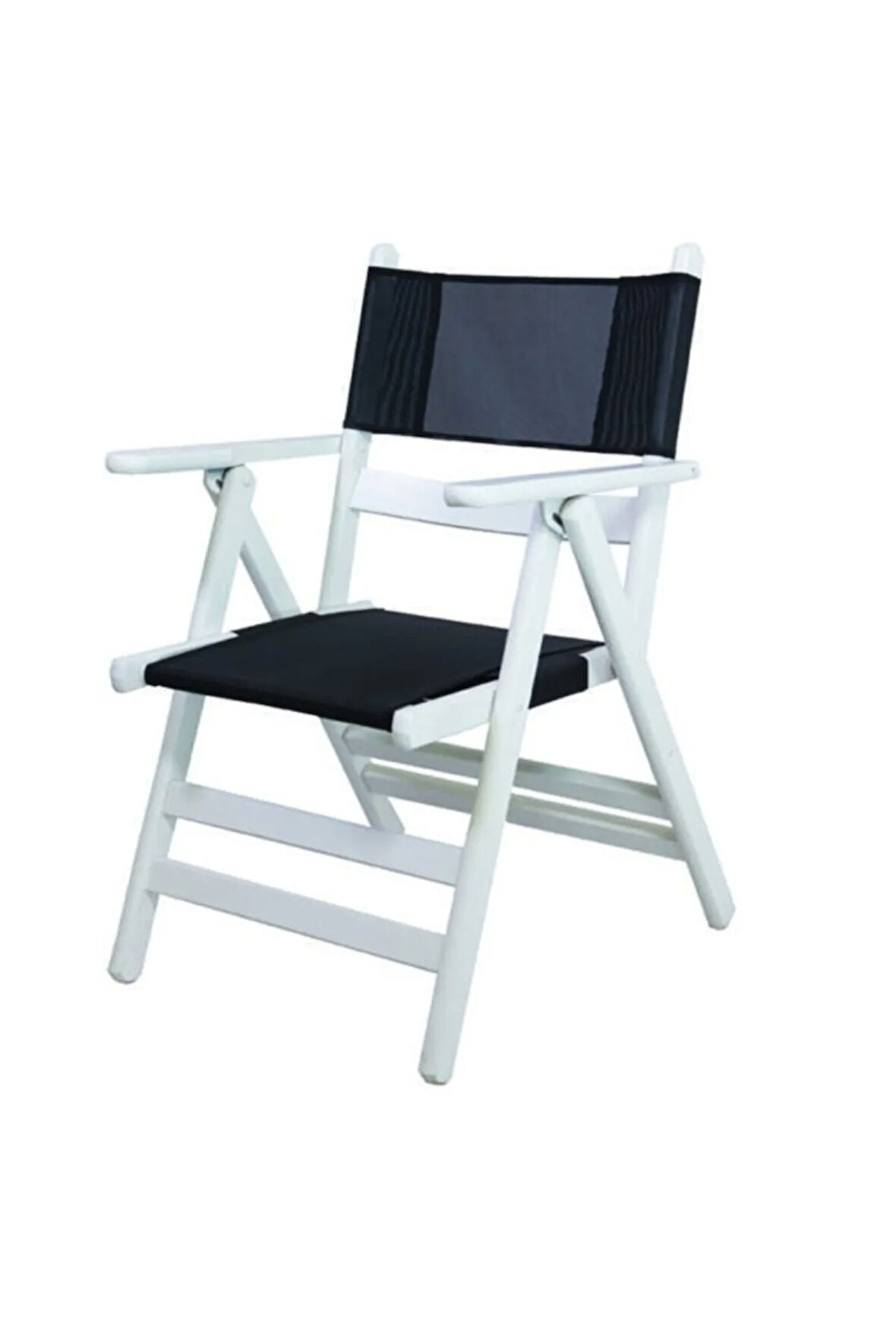 Marmaris Pvc Kumaşlı Katlanabilir Ahşap Sandalye - Bahçe Balkon Mutfak Sandalyesi