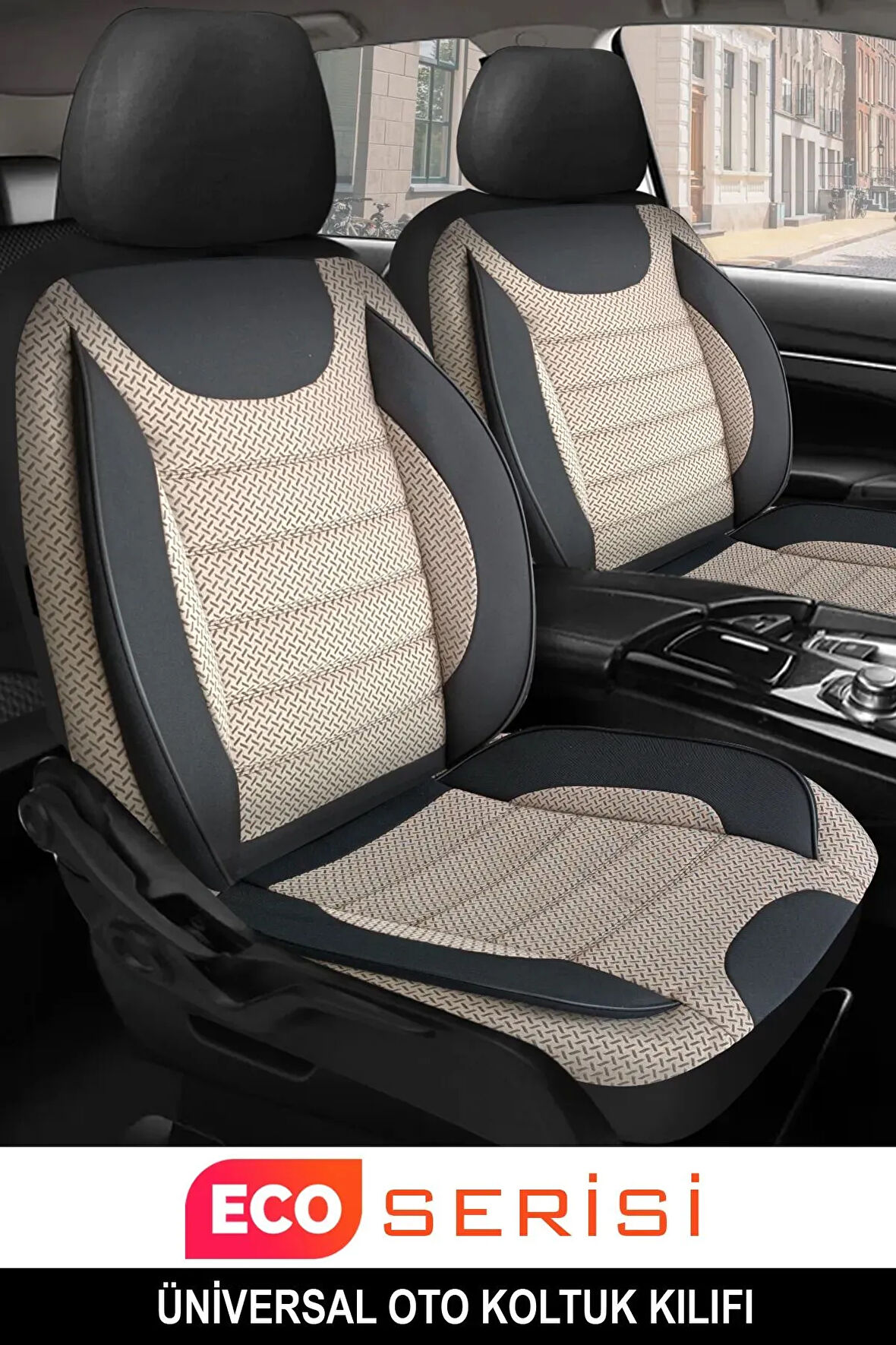 Lada Kalina UYUMLU TAM SET BEJ Oto Koltuk Kılıfı 5 Koltuk Ön Arka Tam Set Terletmez