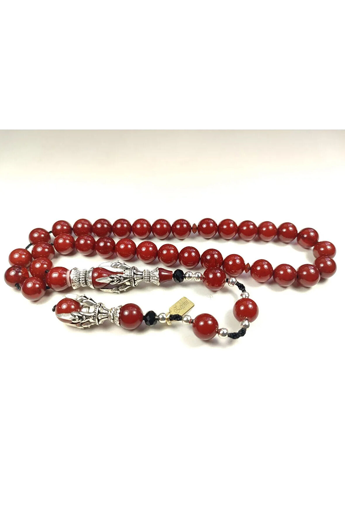 Zeyn Usta İmzalı İmame Hitame Pençe Motifli Bronz Nakkaş Sıkma Kehribar Sertifikalı 5157