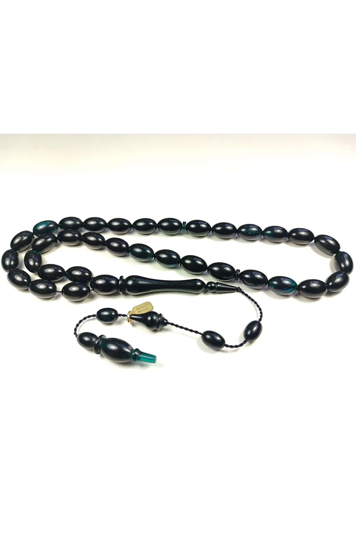 Mehmet Mercan Usta Eseri İmzalı İnci Siyahı Sıkma Kehribar Sertifikalı 5137