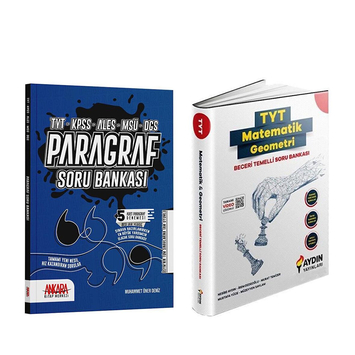 Aydın Yayınları TYT Matematik Geometri Beceri Temelli ve AKM Paragraf Soru Bankası Seti 2 Kitap