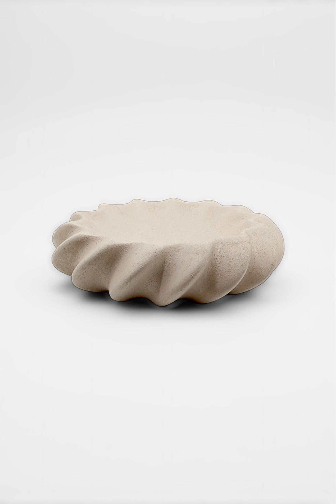 Fjora Bej Dokulu Bohem Seramik Obje Tabak (23x7 cm)