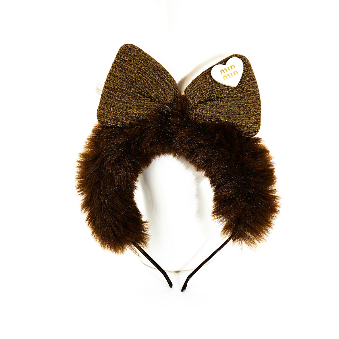 Biem Peluş Fiyonklu Taç Koyu Kahve