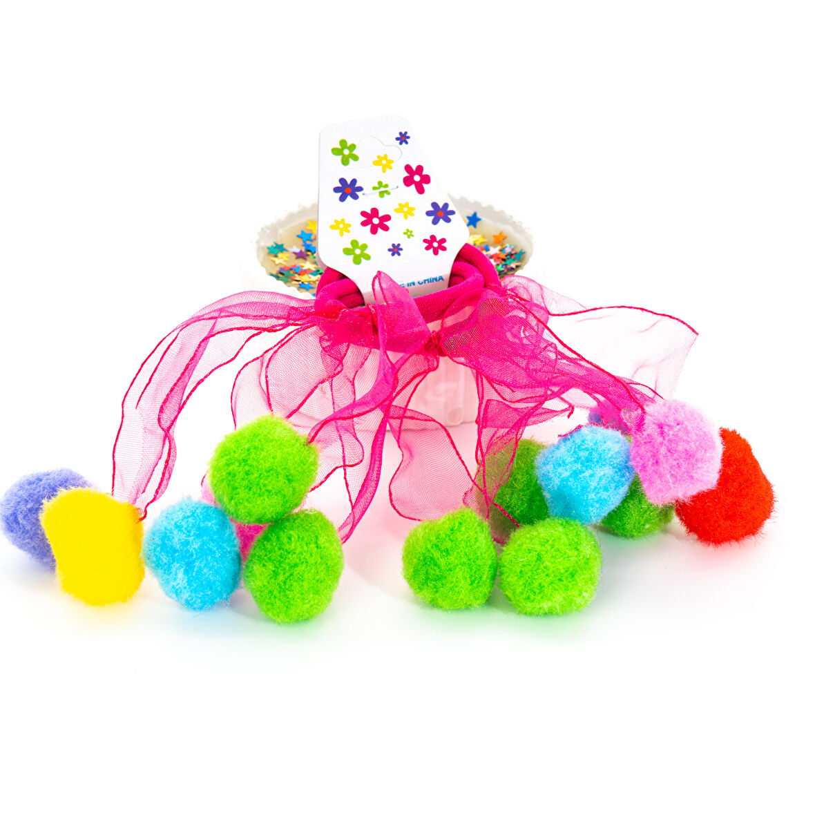 Biem Renkli Ponpon Lastik Toka