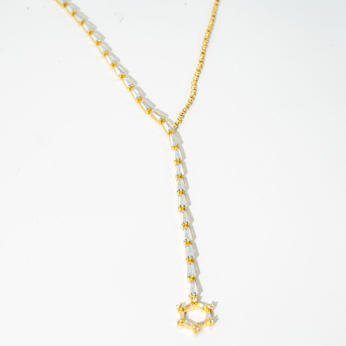 Biem Gold Renkli Zirkon Taşlı Uzun Y Kolye