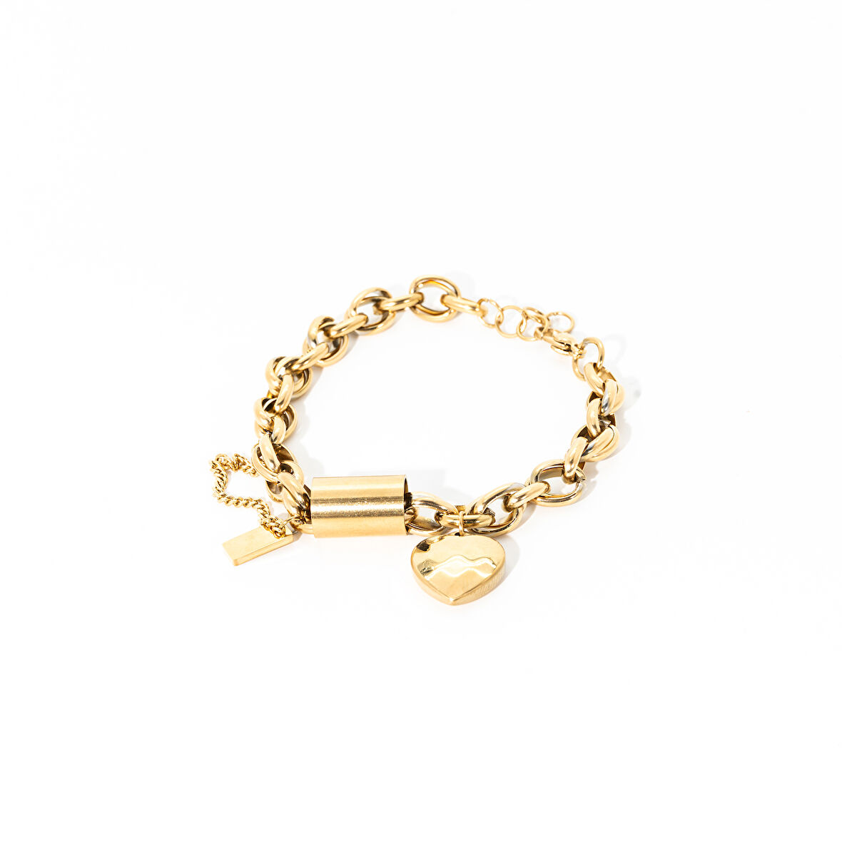 Biem Kalp Charm lı Çelik Bileklik