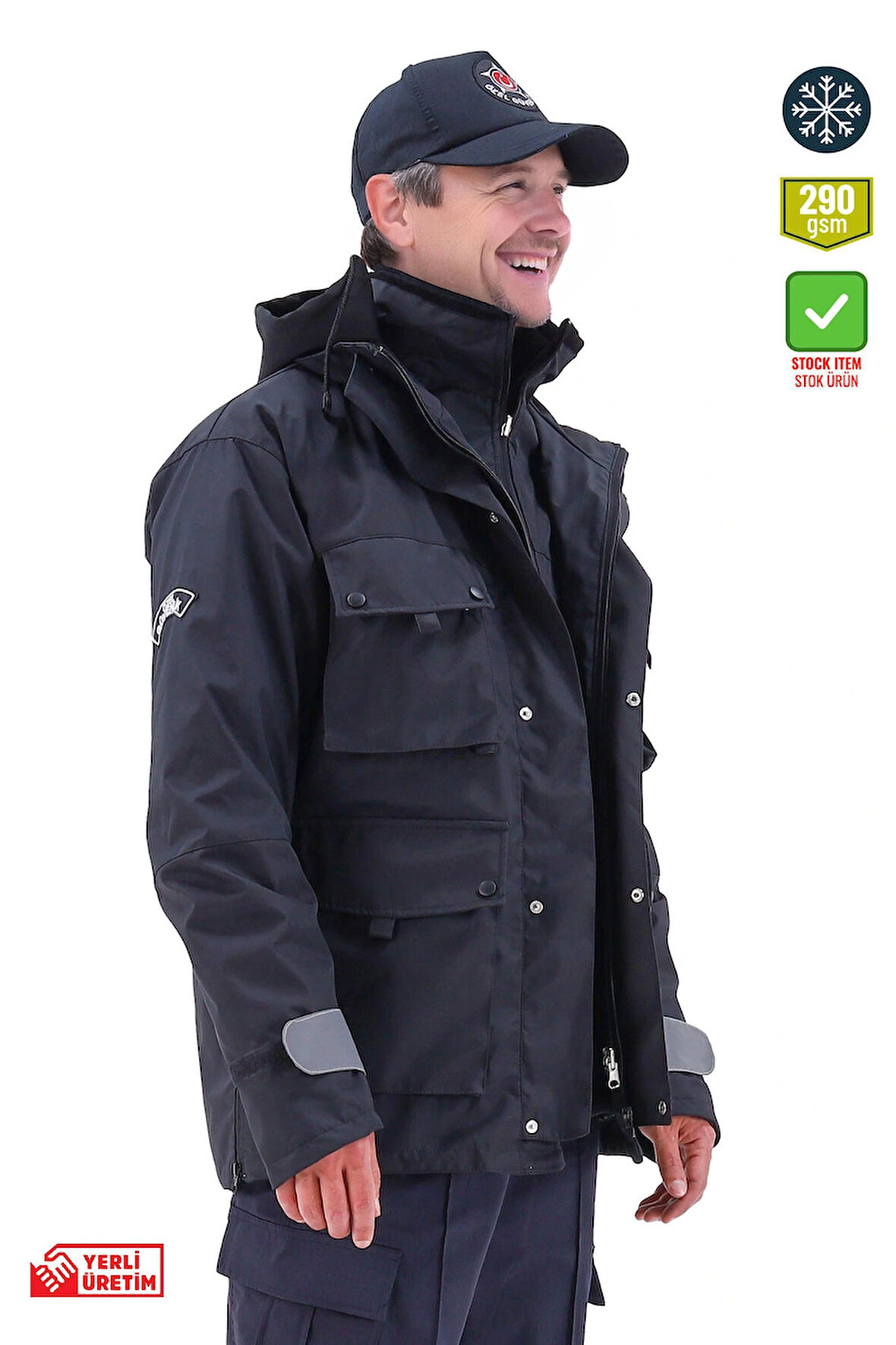 Özel Güvenlik Şartnamesine Uygun, Özel Güvenlik Kabanı, Kışlık, Su Geçirmez, Sıcak Tutucu