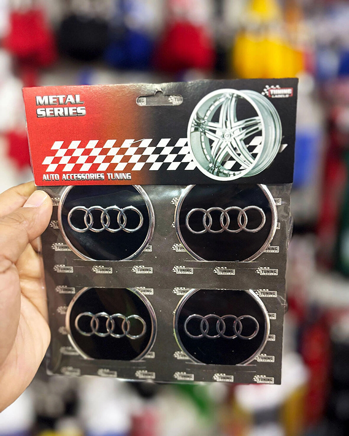 Universal Araç Uyumlu, Audi Jant Göbeği Arması, Sticker 4'lü Set 60mm