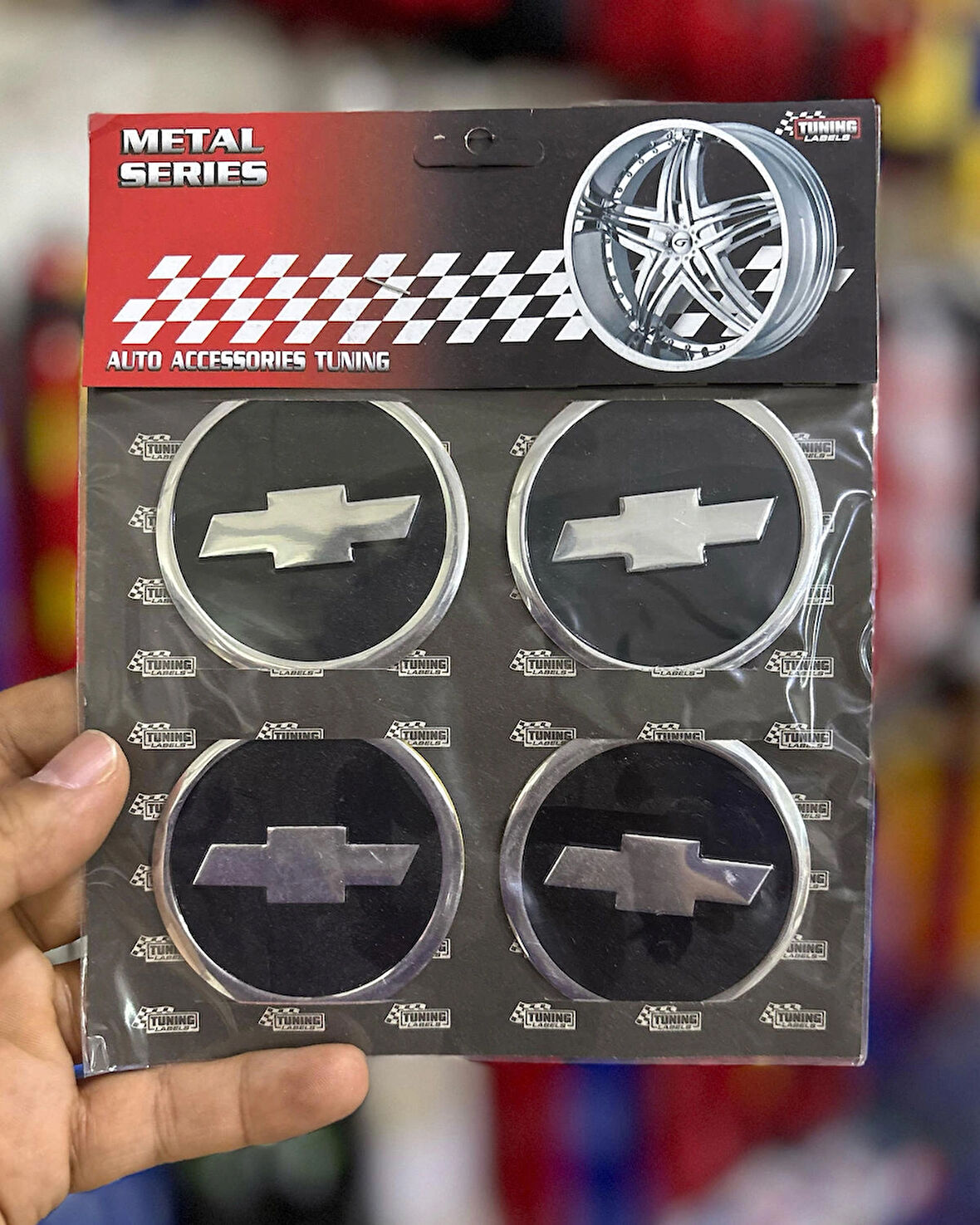 Universal Araç Uyumlu, Chevrole Jant Göbeği Arması, Sticker 4'lü Set 60mm