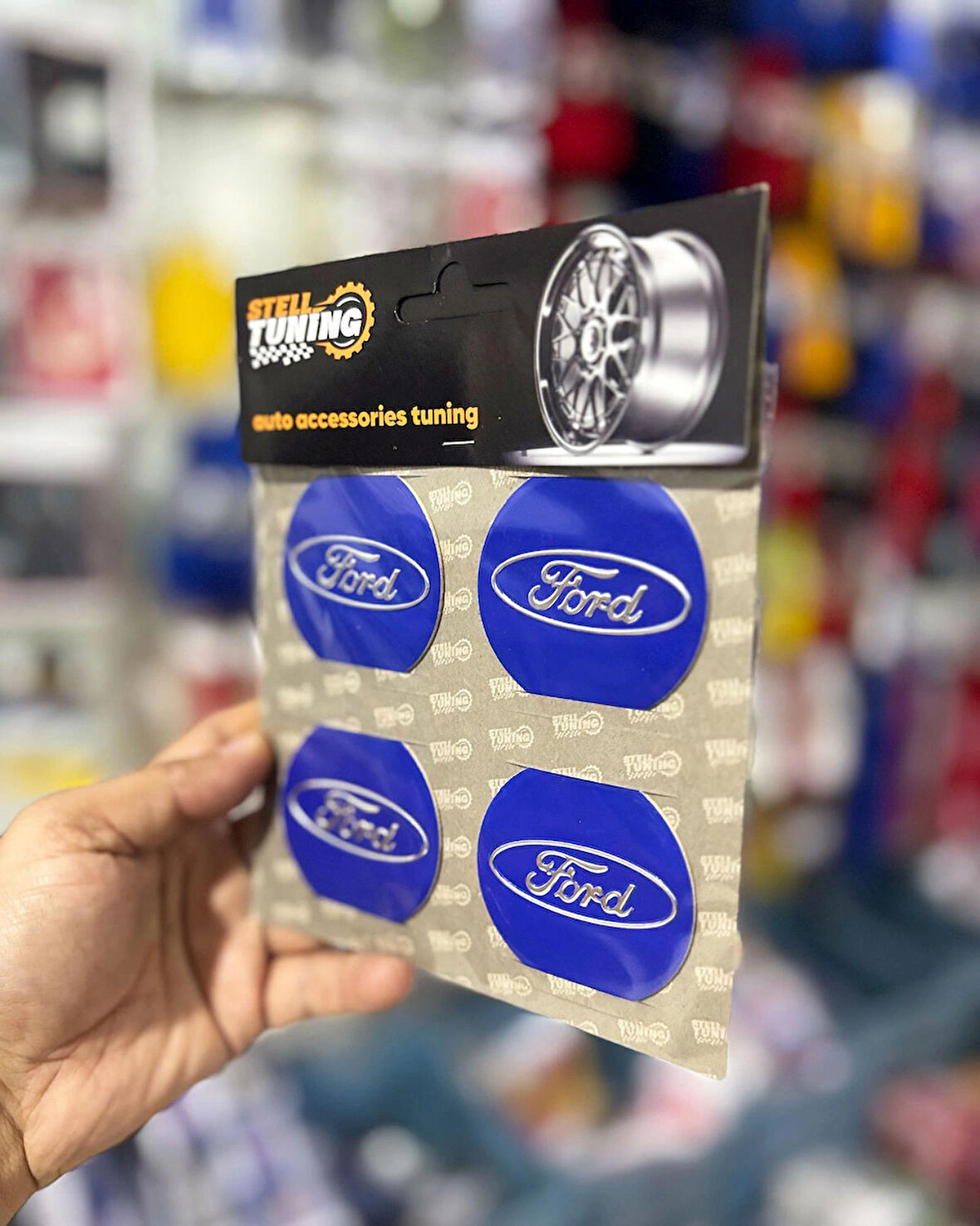 Universal Araç Uyumlu, Ford Jant Göbeği Arması, Sticker 4'lü Set 60mm