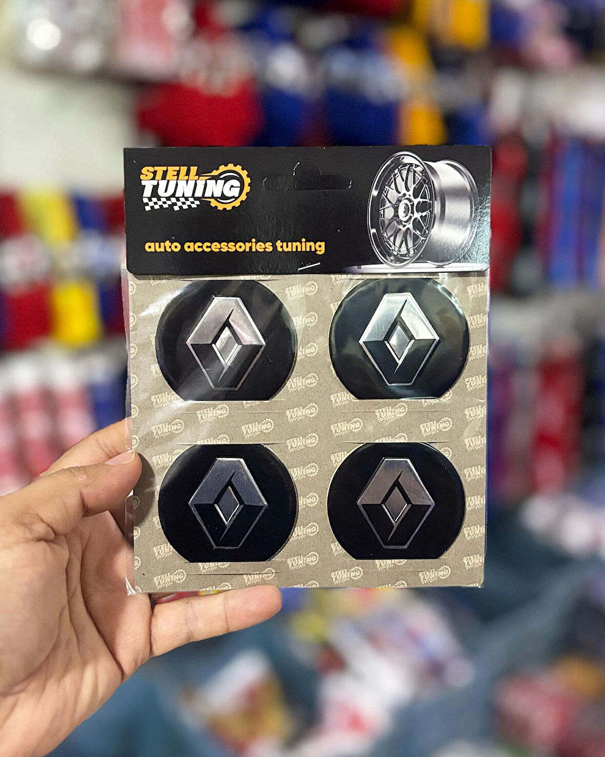 Universal Araç Uyumlu, Reno Jant Göbeği Arması, Sticker 4'lü Set 60mm