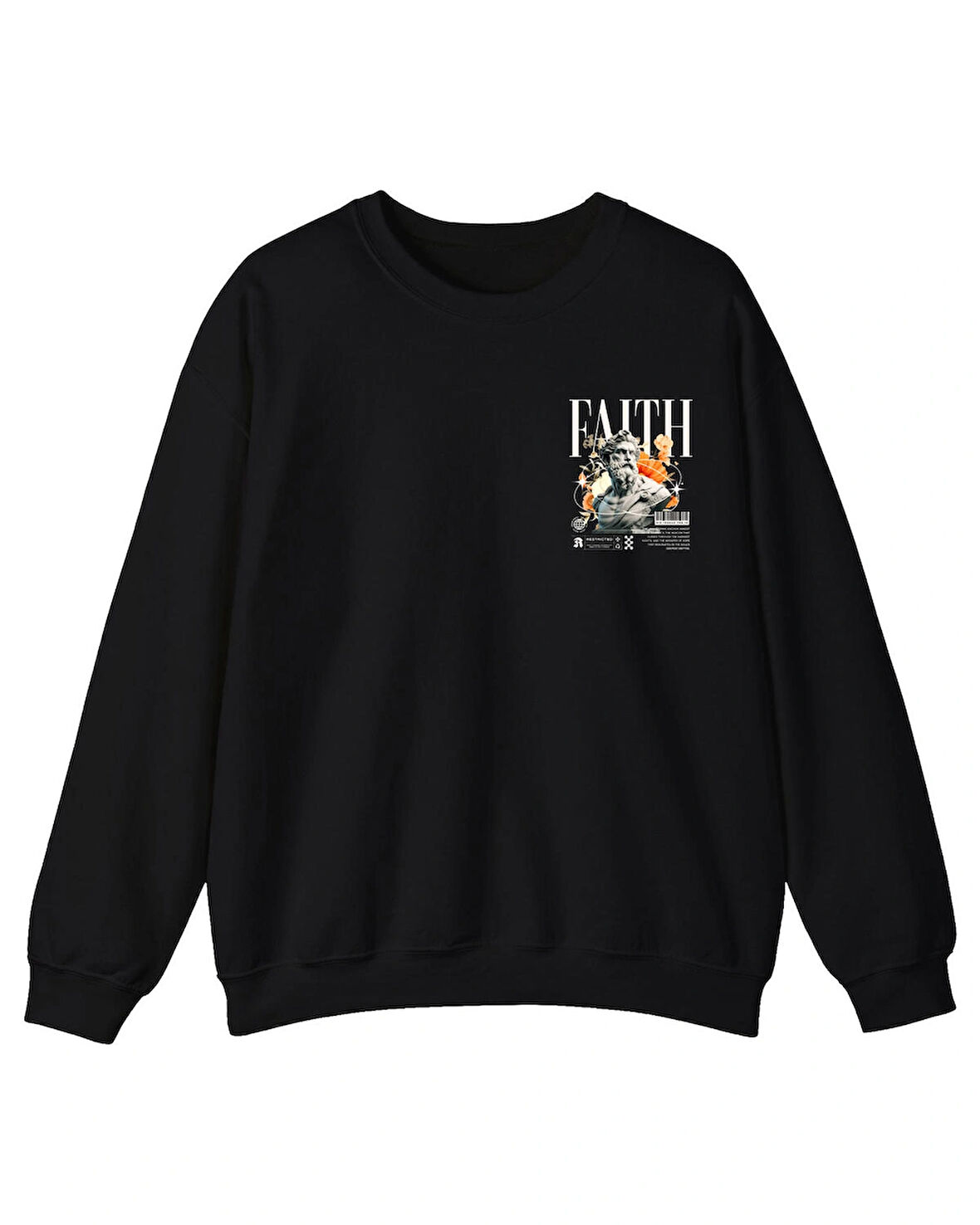 Baskılı Unisex, Sıfır Yaka Regular Sweatshirt