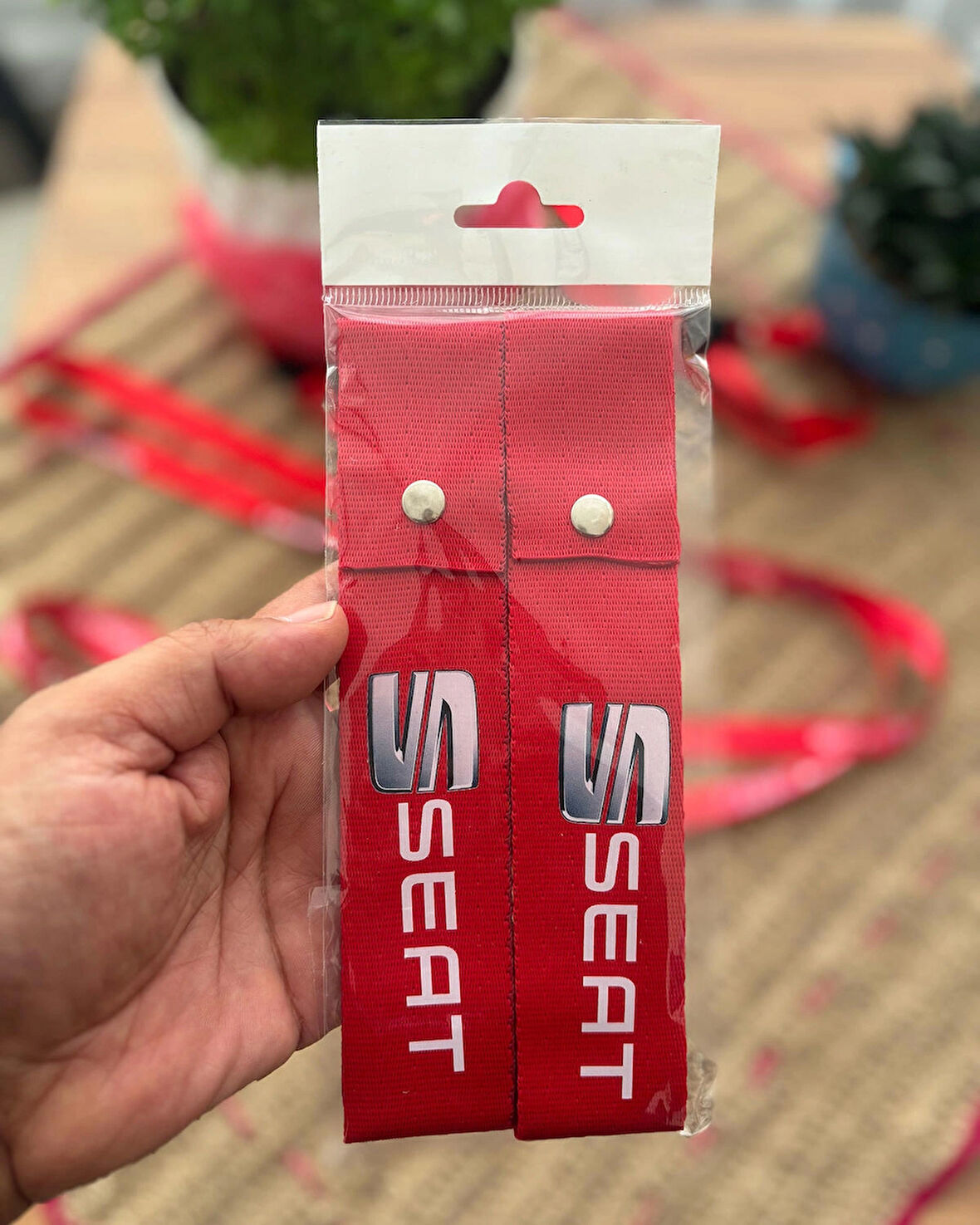 Seat Tasarımlı, Kırmızı Renk Yüksek Kalite Tampon & Çeki ipi, 2'li Paket
