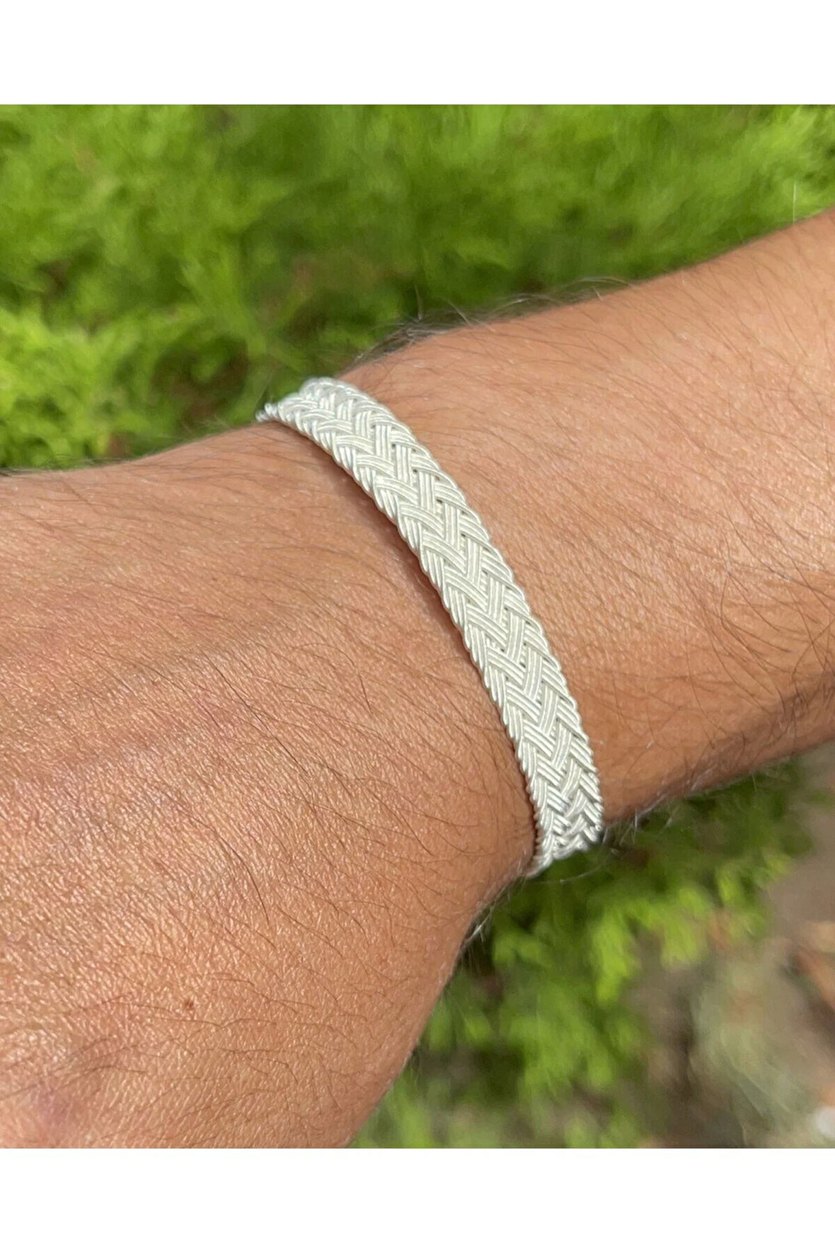 Kazaziye El Örgüsü Gümüş Bileklik BIL2017