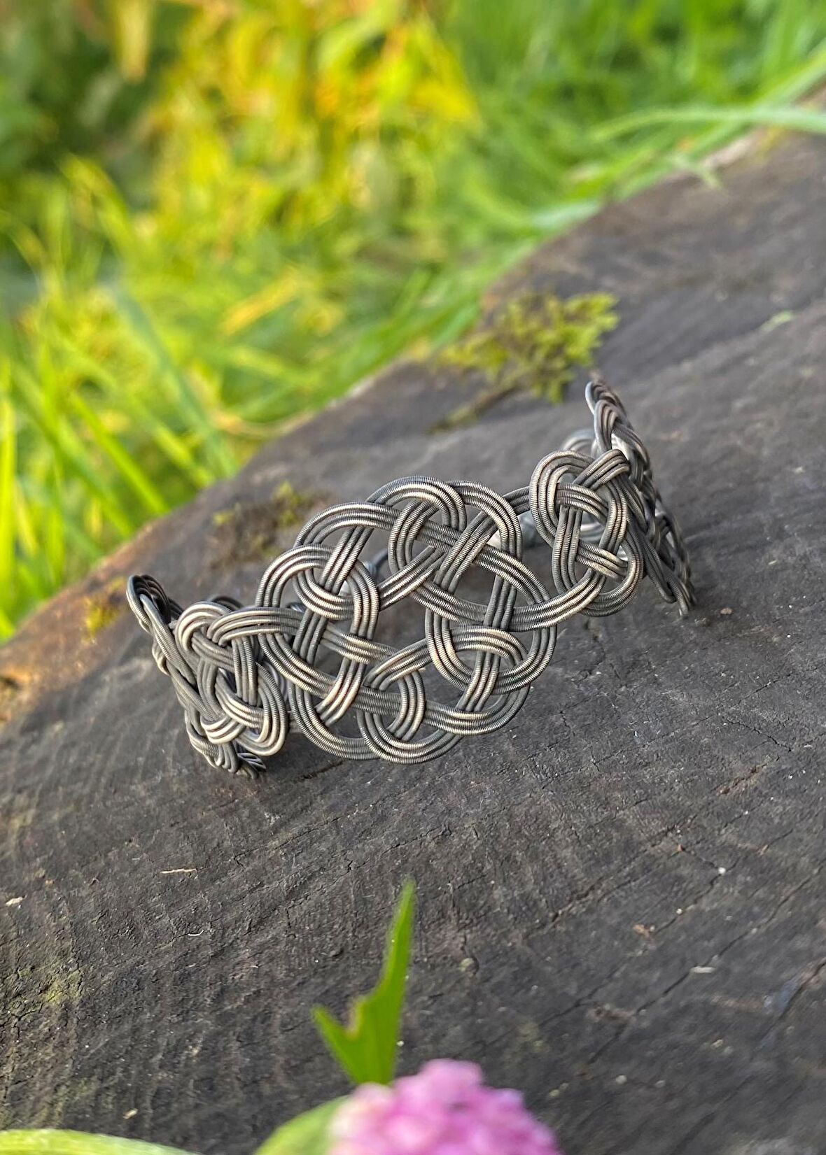 Okstili Gümüş Kazaziye Aşk Düğümü Örgü Bileklik