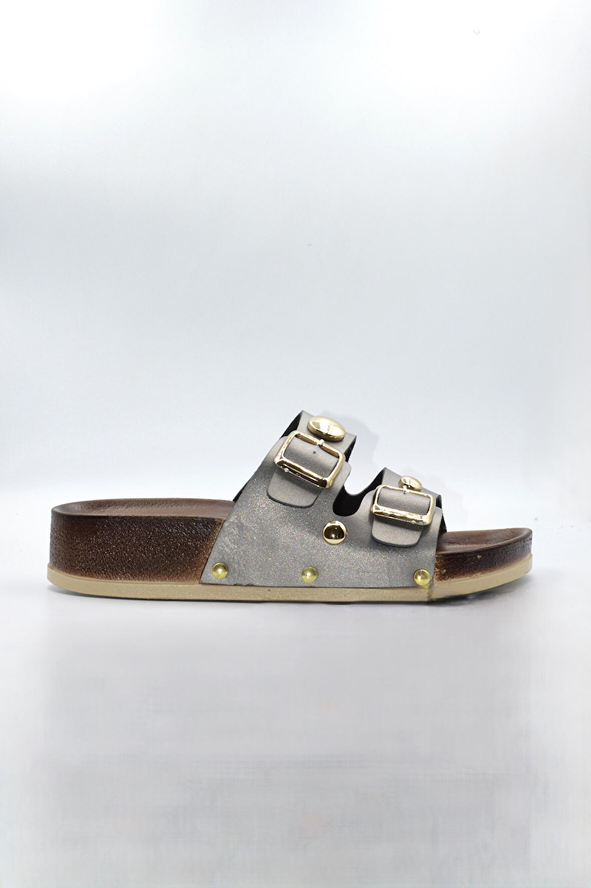 Kadın Plaitn Tokalı Yazlık Günlük Terlik