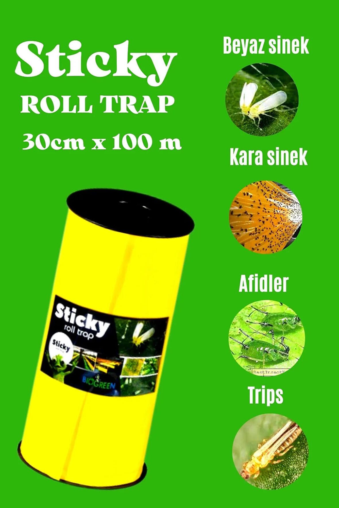 BİOGREEN SARI RULO YAPIŞKAN TUZAK 30CM*100M