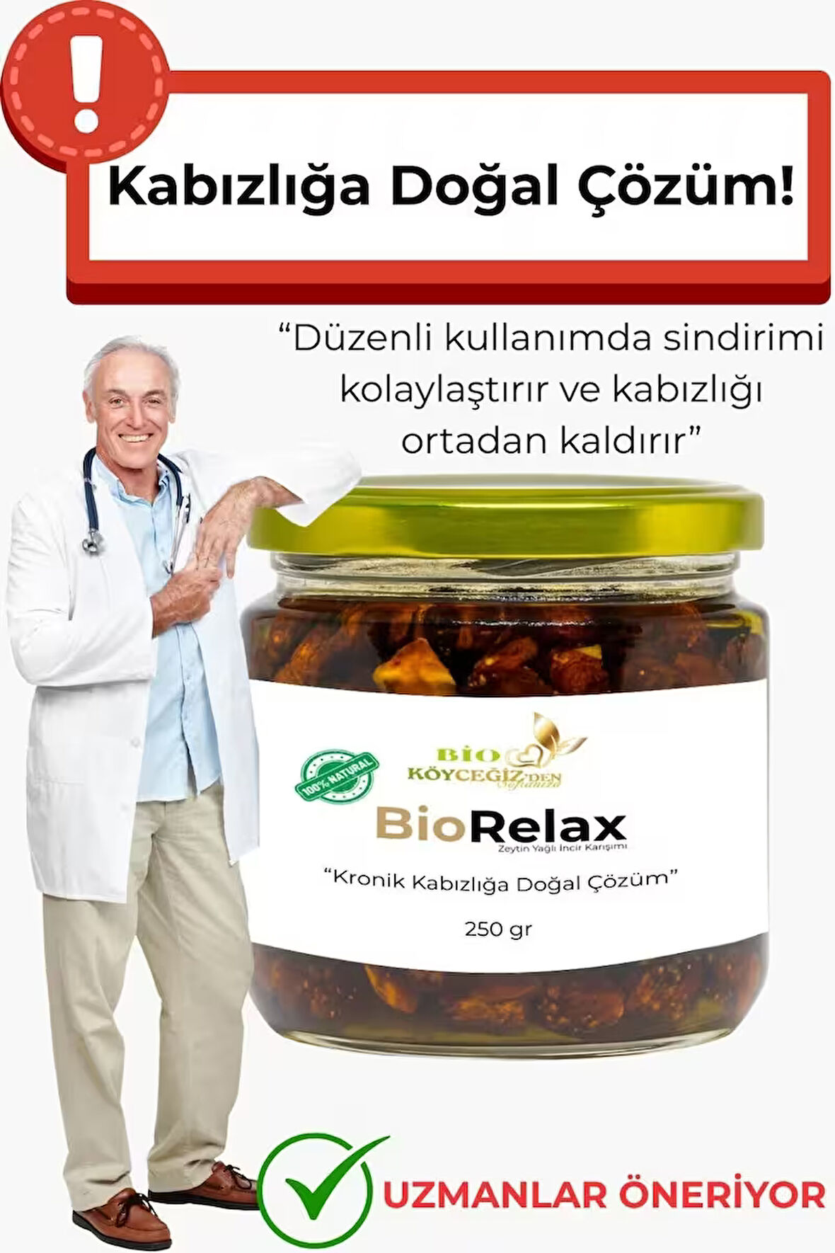 BioRelax ◆ %100 Doğal Kabız.lık Çözümü ◆ Zeytinyağı İncir Karışımı ◆ Bitkisel Destek ◆ Detox Form