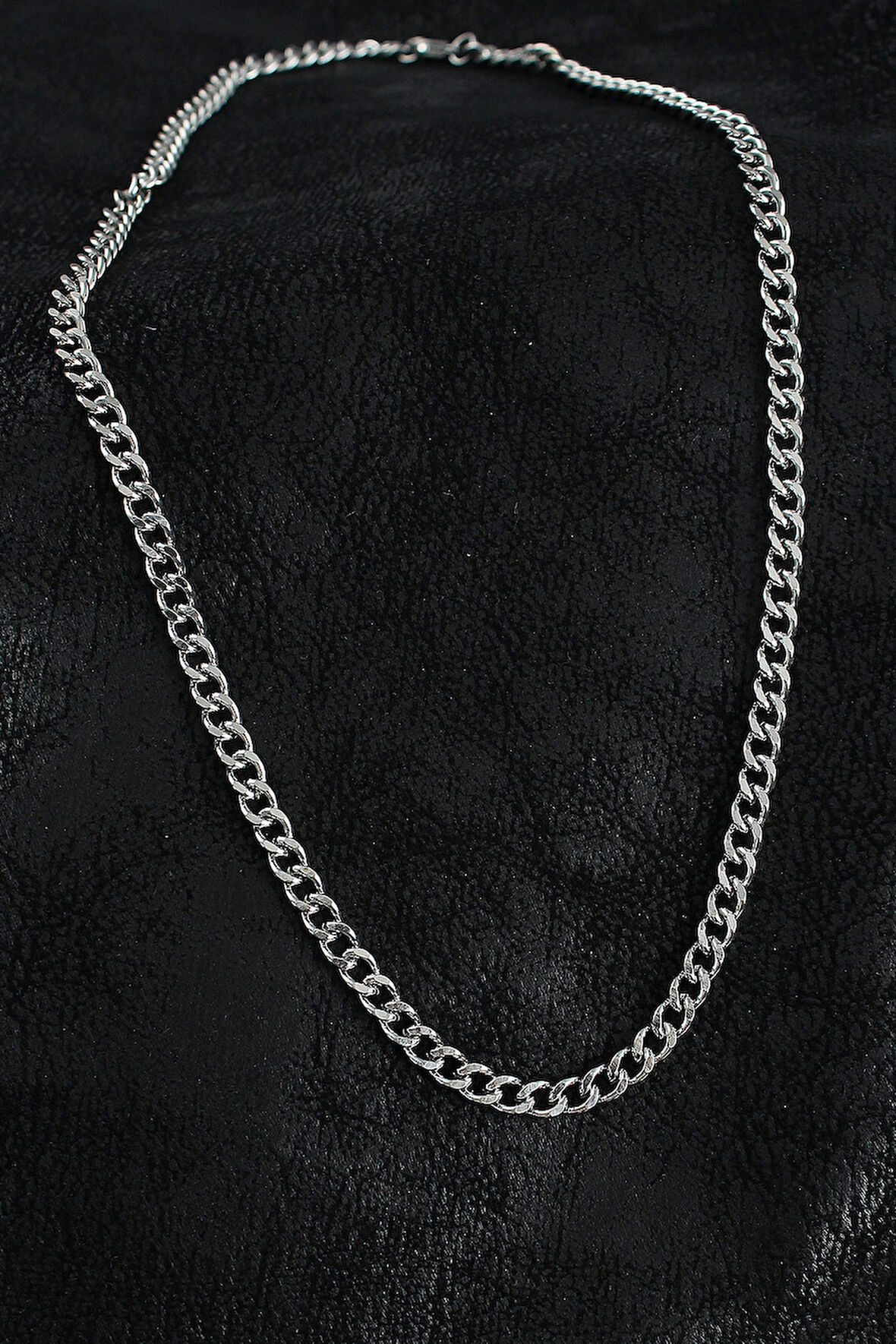 316L Çelik Klasik Zincir Model Gümüş Renk Erkek Kolye