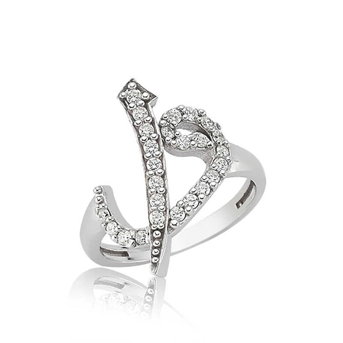 Gümüş Elif Vav Kadın Yüzük