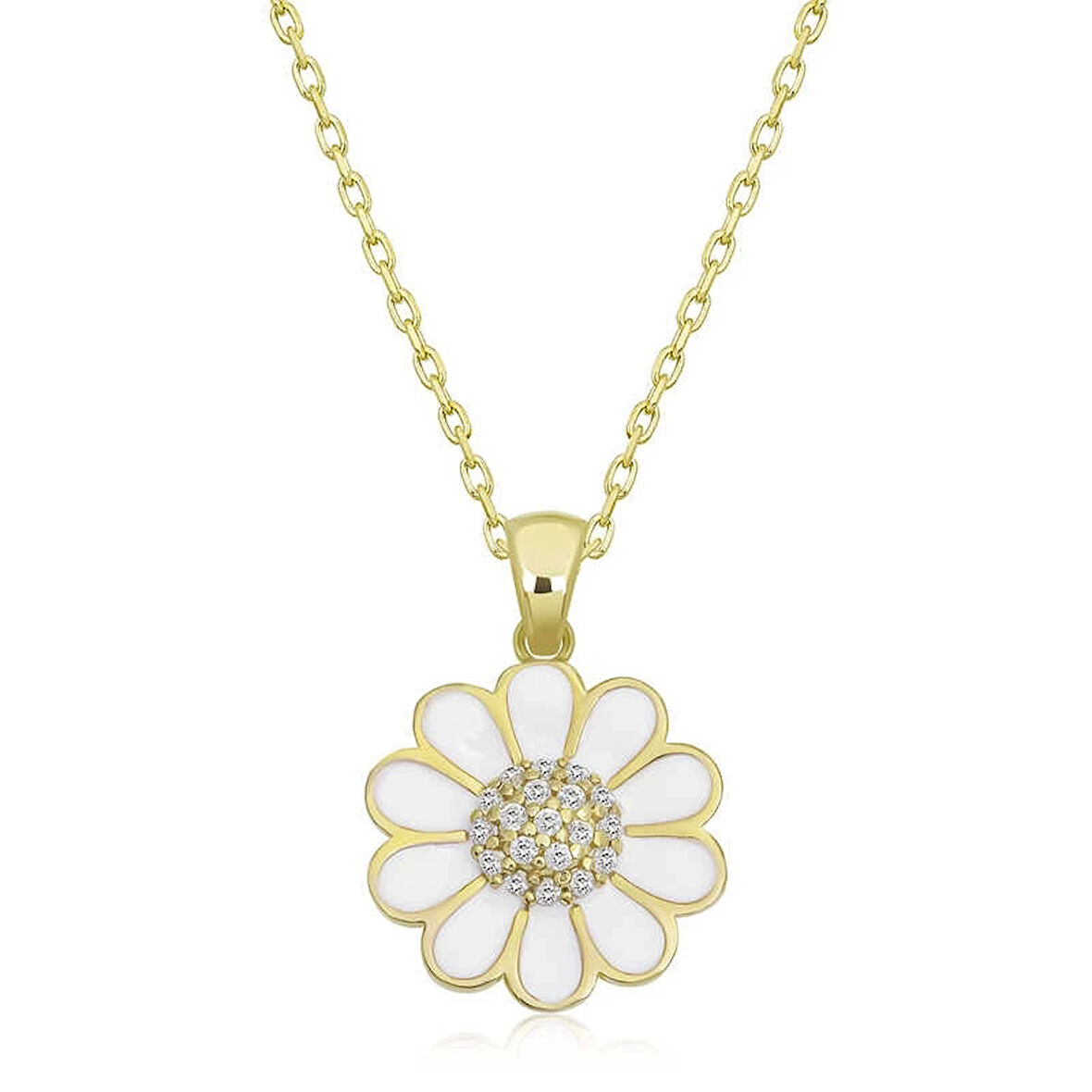 Gümüş Gold Papatya Kadın Kolye