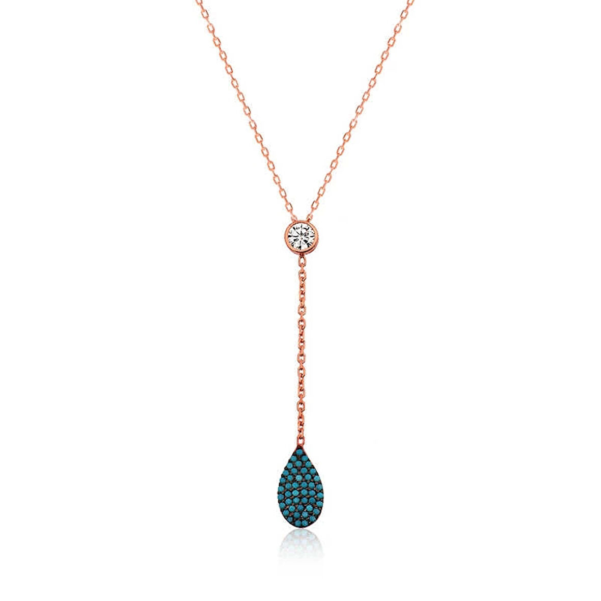 Gümüş Rose Aşk Damlası Kadın Kolye