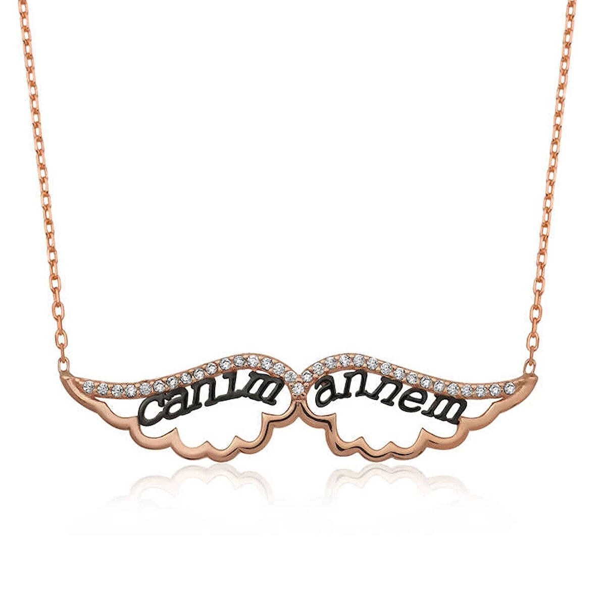 Gümüş Melek Canım Annem Kadın Kolye