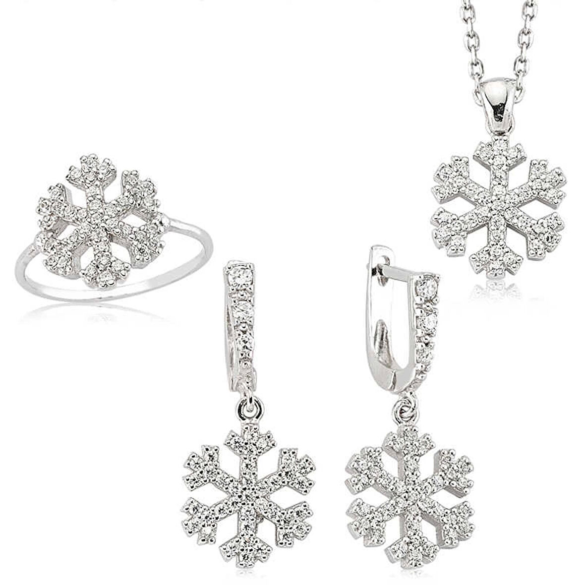 Gümüş Kar Tanesi Kadın Set