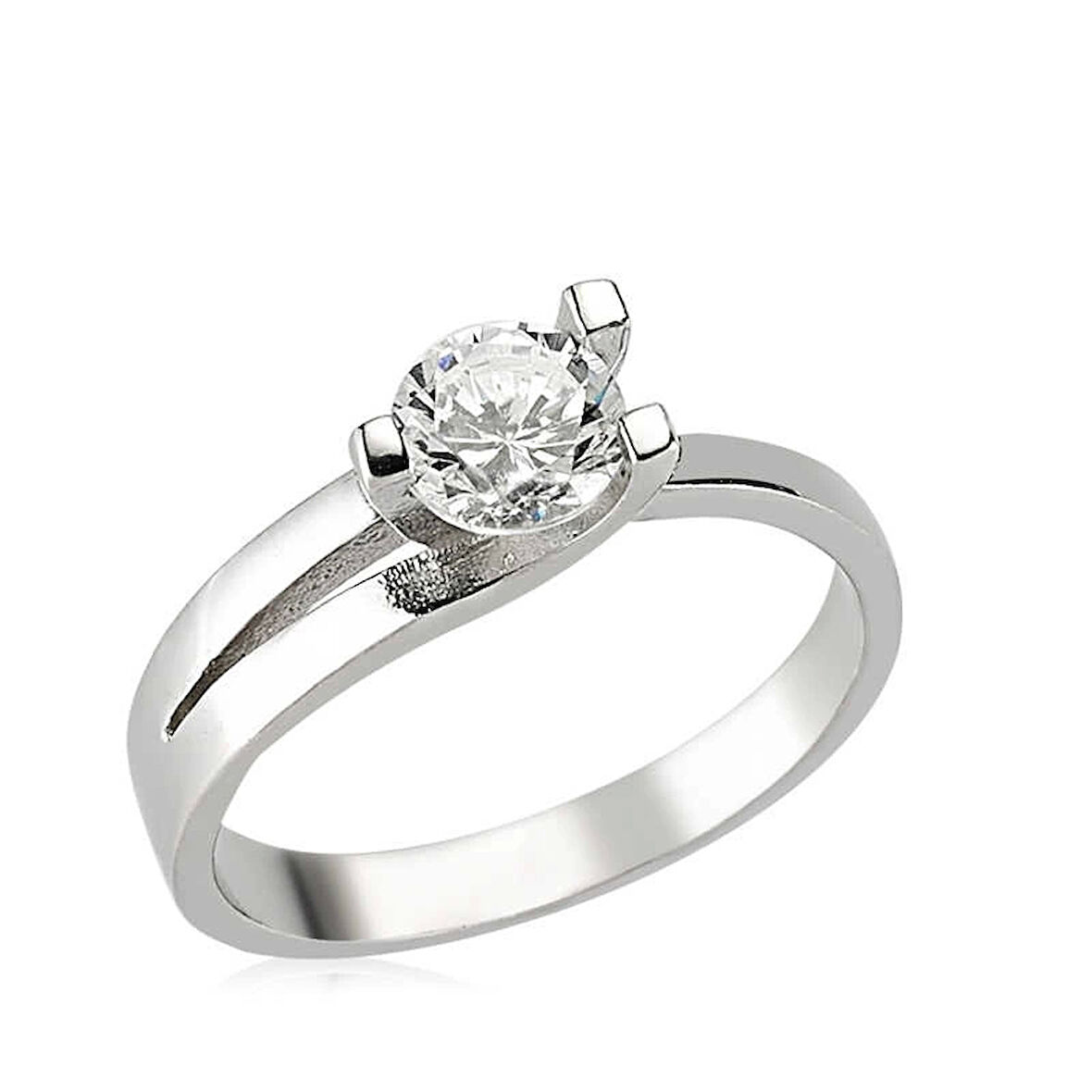 Gümüş Tek Taş Kadın Yüzük