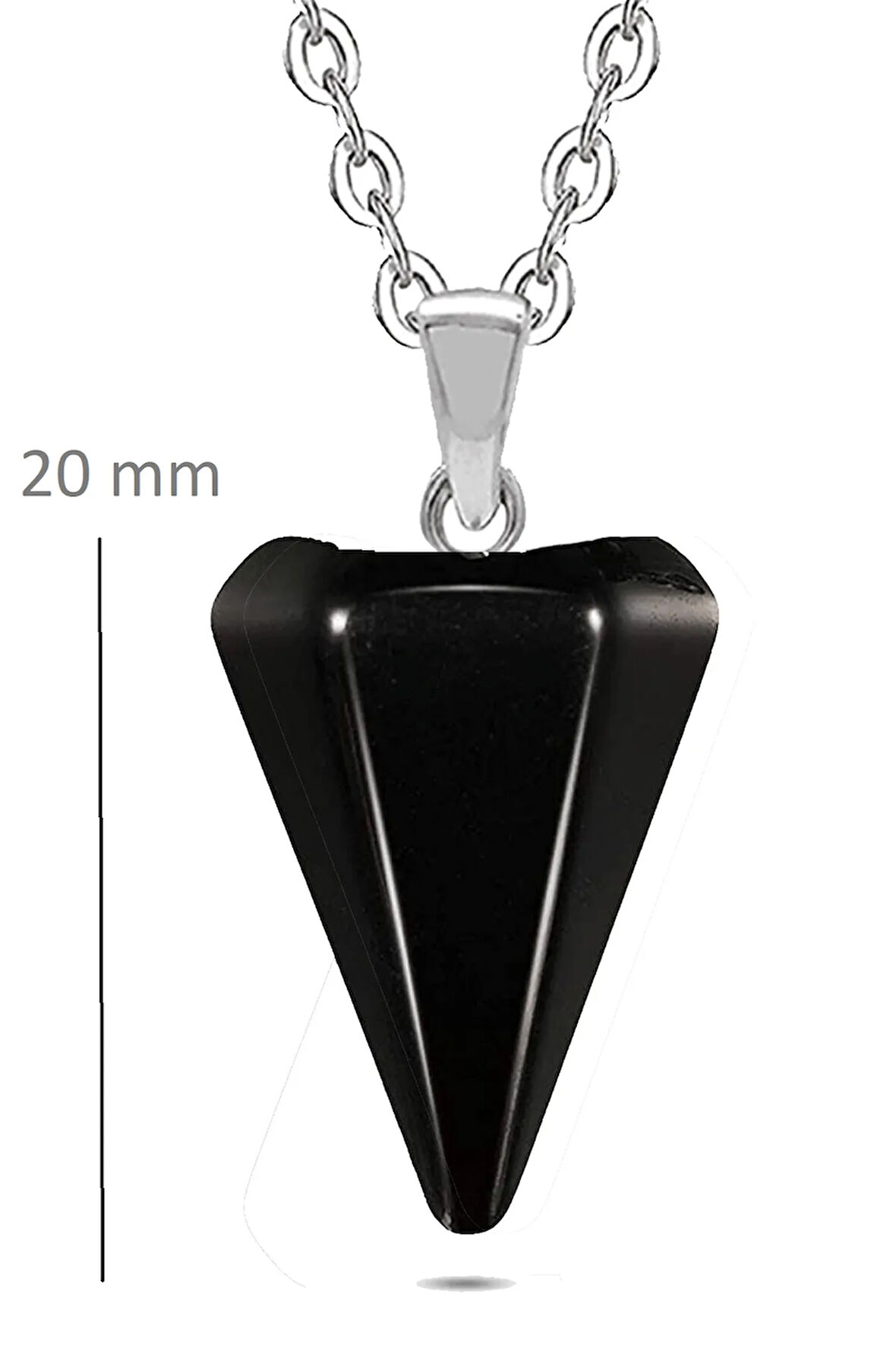 Sertifikalı Doğal Obsidyen Taşı Doğal Taş Pandül Kolye Doğal Siyah Renk 45 cm