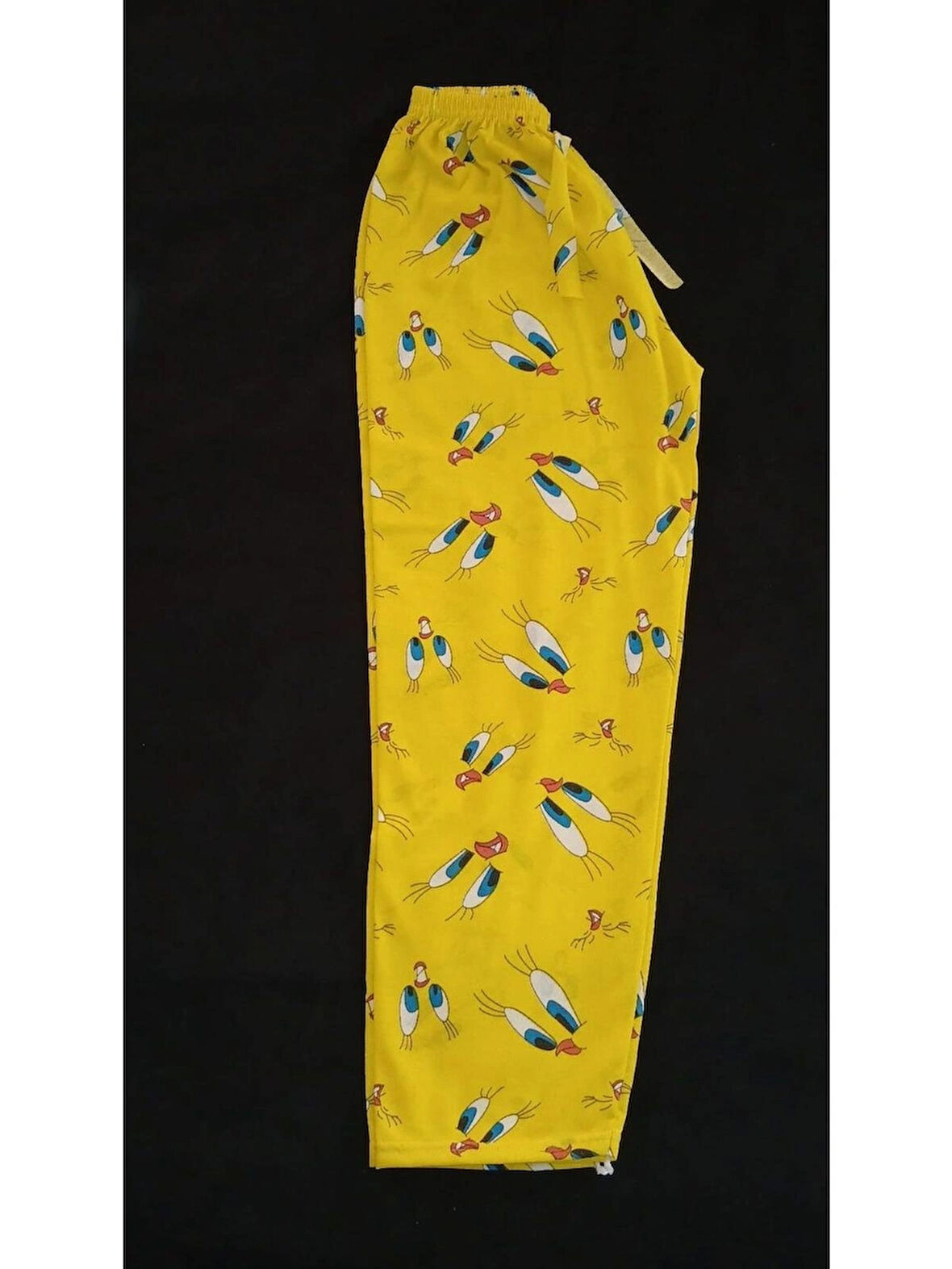 Sarı Kumaş Üzerinde Kuş Desenli Pijama Altı-BK010005