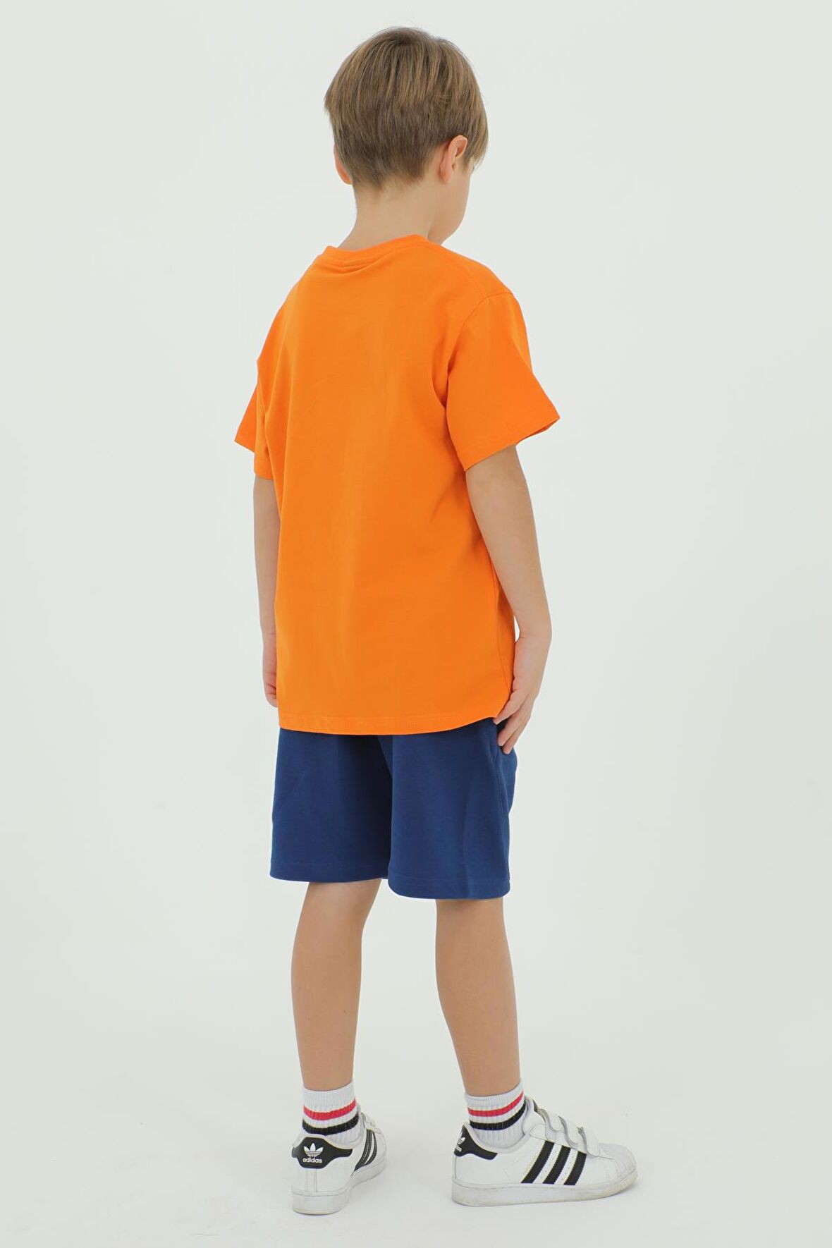 Bisiklet Yaka Erkek Çocuk Baskı Detaylı t-shirt Ve Şort İkili Takım