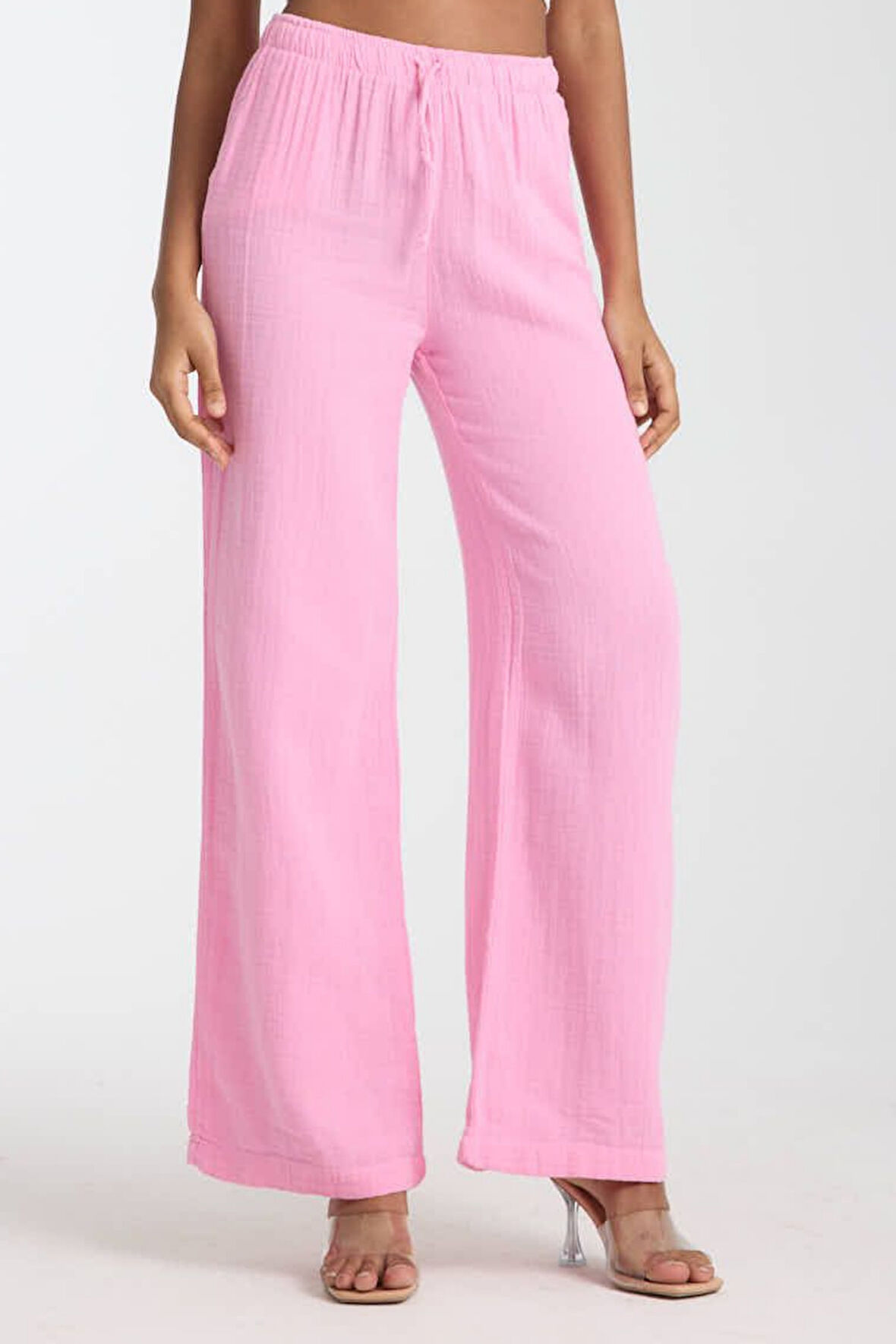 Balenbi Kadın Beli Lastikli Palazzo Müslin Pantolon 1096