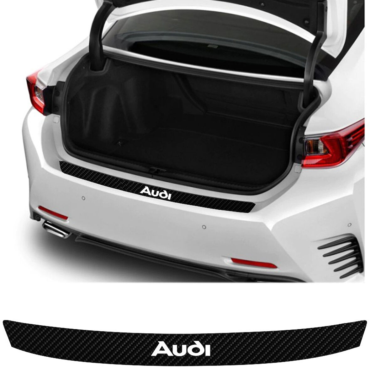 Audi Modelleri İçin Uyumlu Grafen Karbon Oto Bagaj Koruyucu 90 x 7 cm