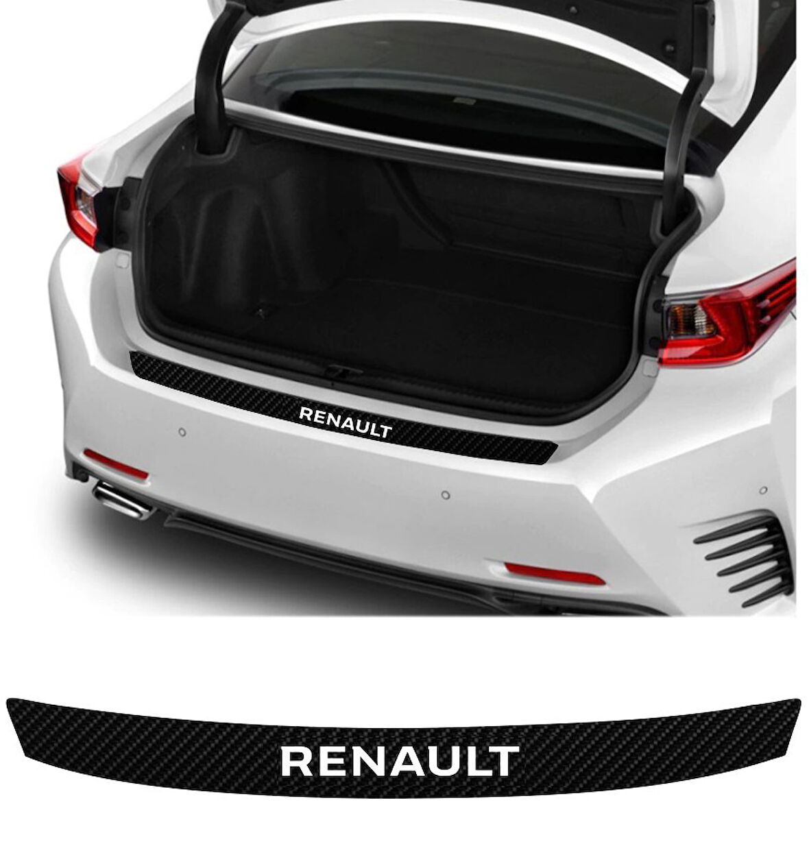 Renault Modelleri İçin Uyumlu Grafen Karbon Oto Bagaj Koruyucu 90 x 7 cm