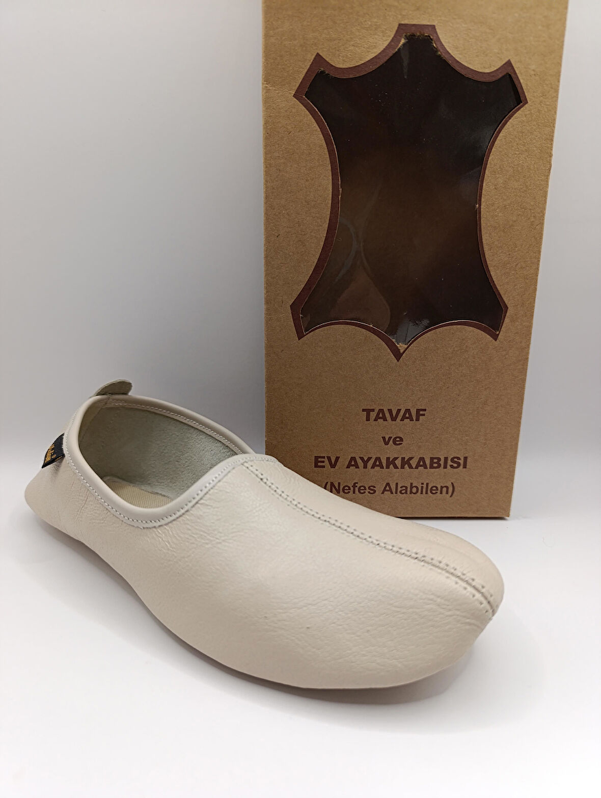 %100 Deri Hac Umre Tavaf Patiği Ve Ev Ayakkabısı Terletmez