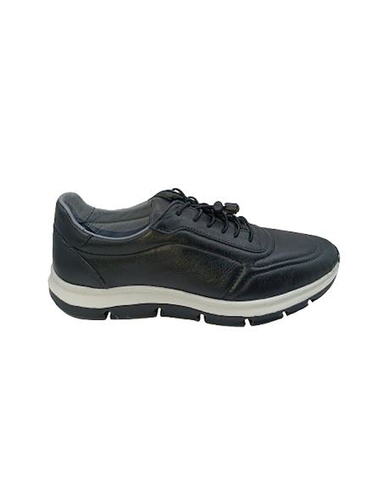 Hakiki Deri Lastikli Bağcıklı Çok Rahat ve Şık Eva Taban Günlük Sneaker Spor Ayakkabı